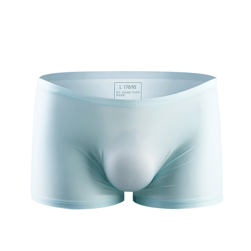 Men Ice Silk 3D Molded U Convex One-Piece Boxer Summer Ultra-Thin Youth Breathable 138.