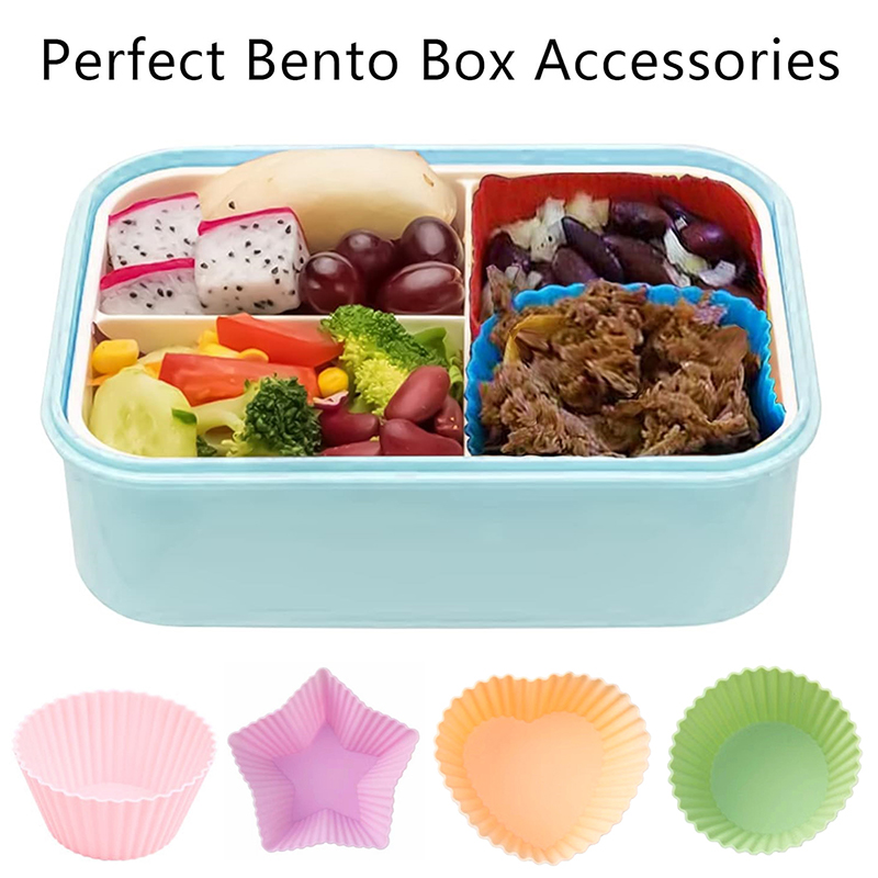 4 Pcs Silicone Lunch Box Dividers, Bento Bundle Lunch Box Dividers For Kids Lunch Accessories Queena