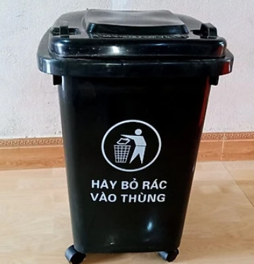 THÙNG RÁC CÔNG CỘNG- THÙNG RÁC NHỰA ĐEN 60L