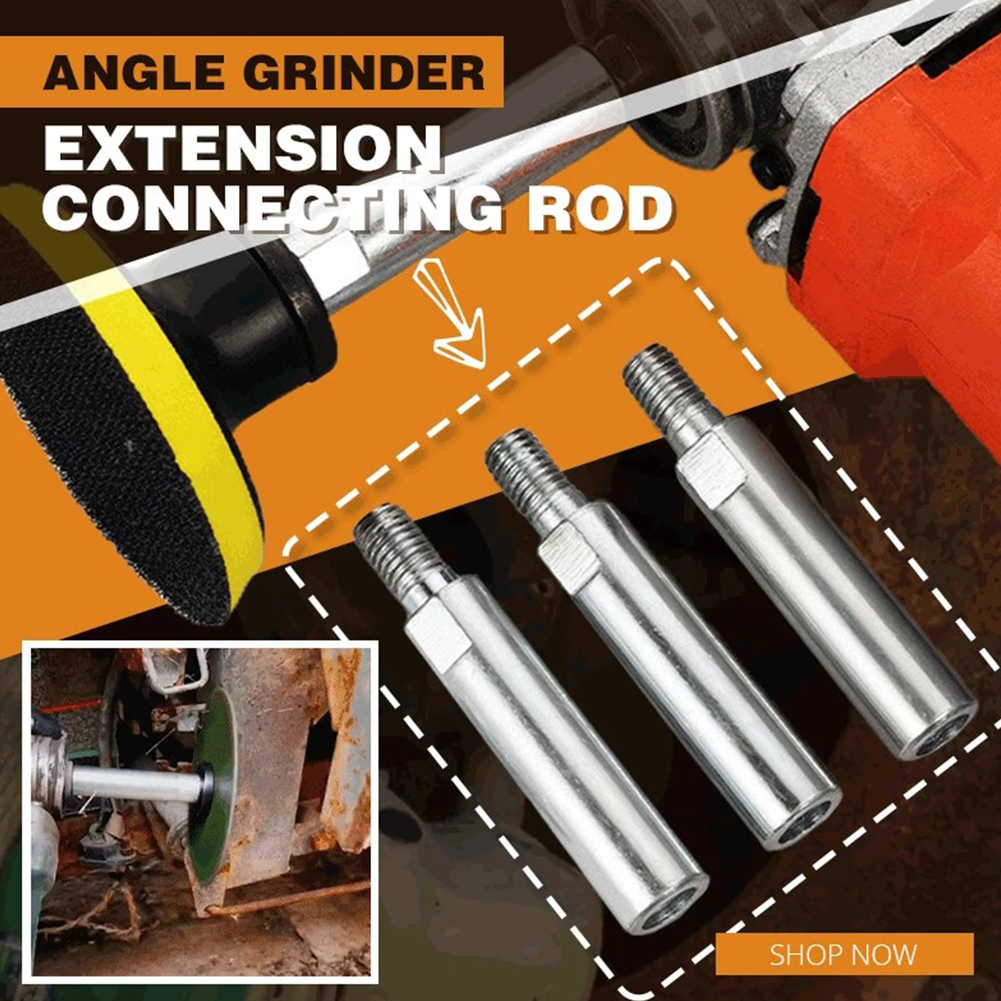 1/3 PCS Silver Angle Grinder Extension Connecting Rod M10 Thread Adapter Extension Shaft