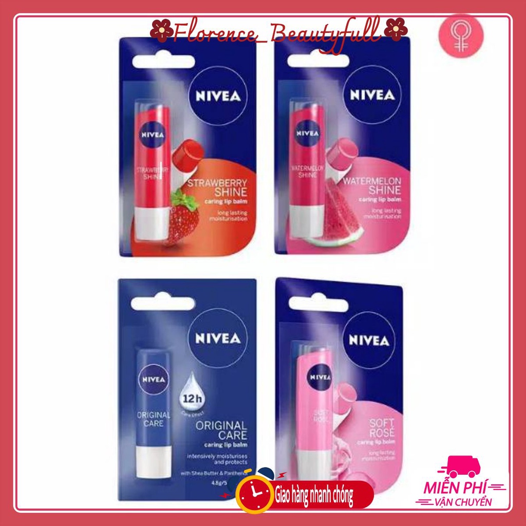 Son dưỡng ẩm và mềm môi Nivea (4.8g) - Đức Chính Hãng