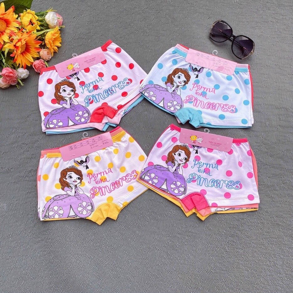 Set 3 Quần chip đùi từ 7kg đến 40kg cho bé gái hàng VIỆT NAM in công chúa