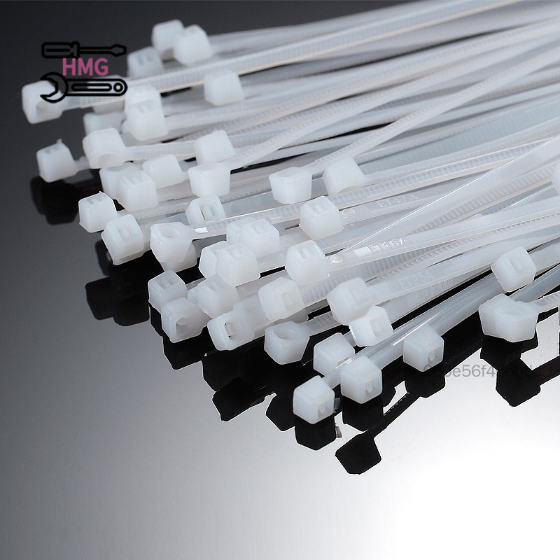 Handmong 100pcs Self Locking Nylon Ties Strong Durable Powerful Lock Tie Wraps Suitable for Indoor Wire Tying HMG-MY