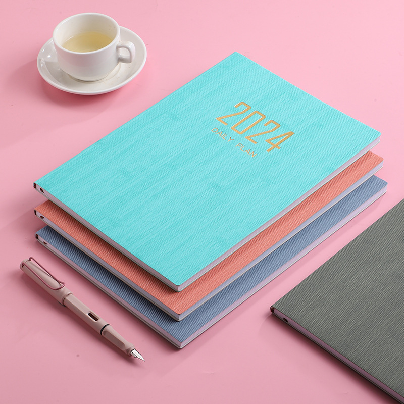 FeiEn 2024 Planner A4 English Schedule Book Thickened Japanese Plan Book Efficiency Manual Notebook Stationery