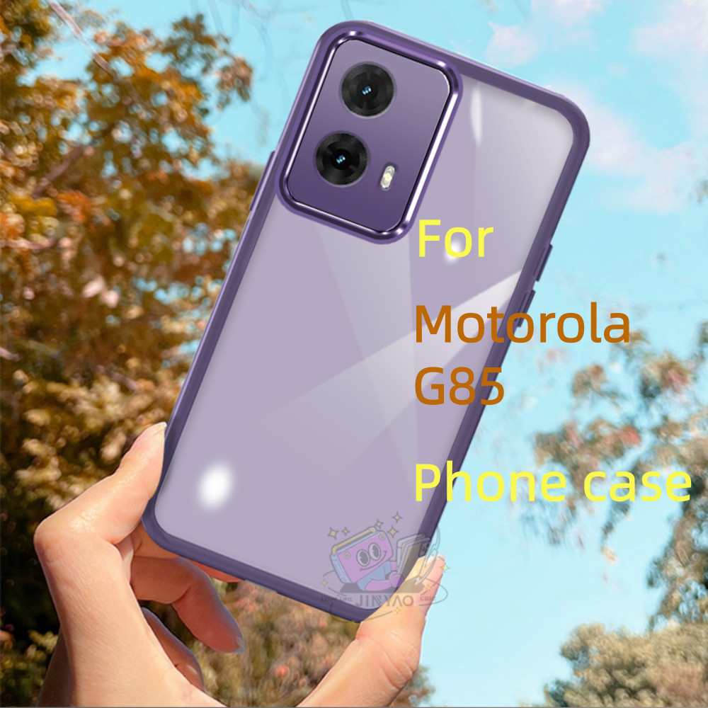 【Art Style】For Motorola G85 Phone case transparent Lens protector Stain-Resistant Cushioned Airbag Designer Anti-fingerprint Protective Case. 