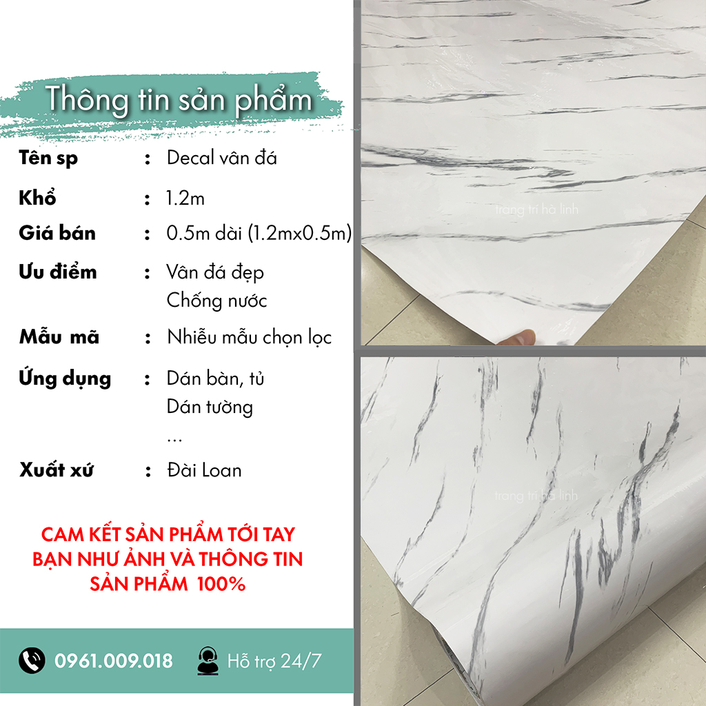 Giấy dán tường vân đá sang trọng dán nhà tắm, decal dán tường giả đá nhiều mẫu chống nước, dầu mỡ 1.2mx0.5m
