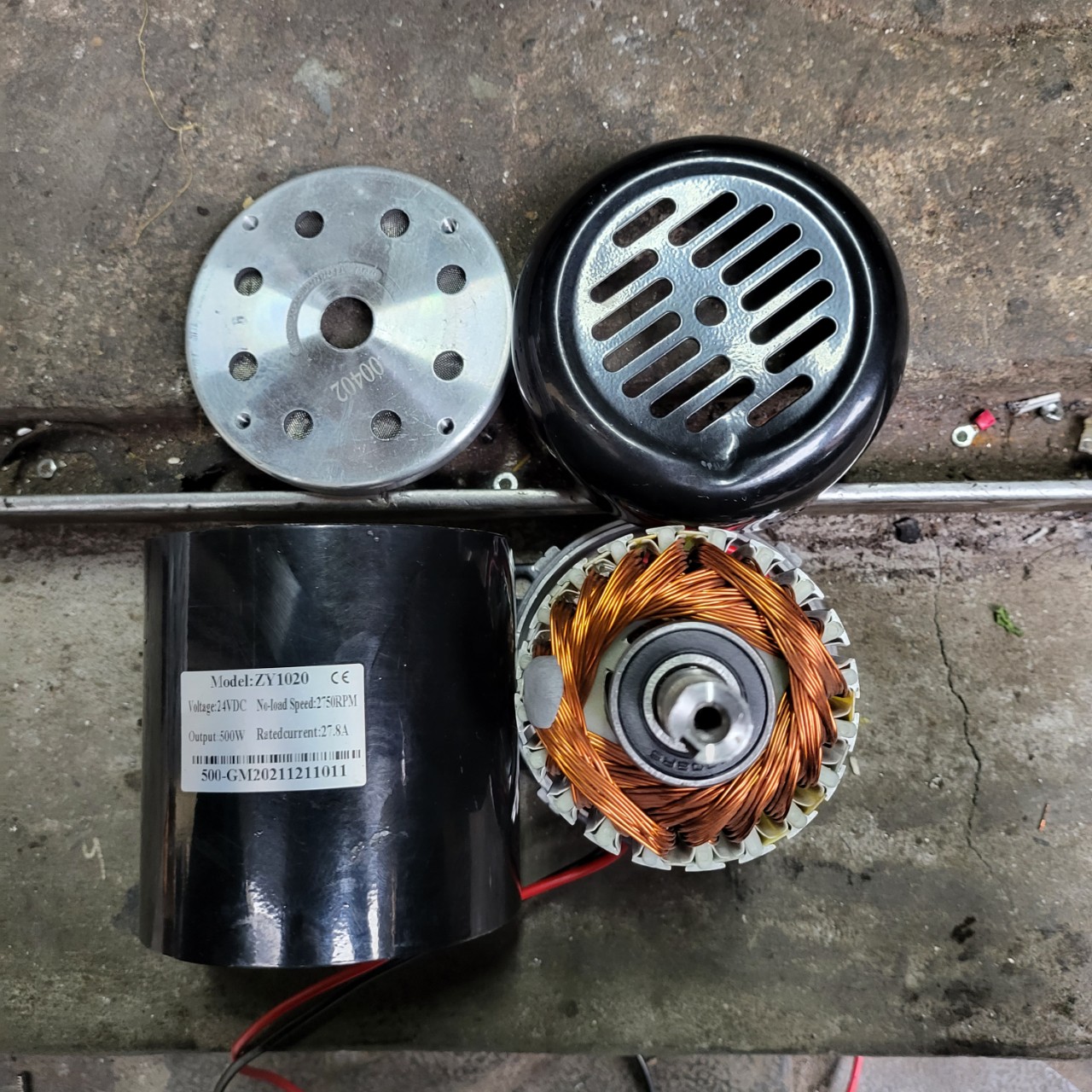 Motor DC 24v 500w có cánh quạt làm mát