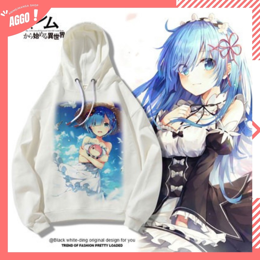 Áo Hoodie Nỉ Ấm Anime Re:Zero Rem & Ram