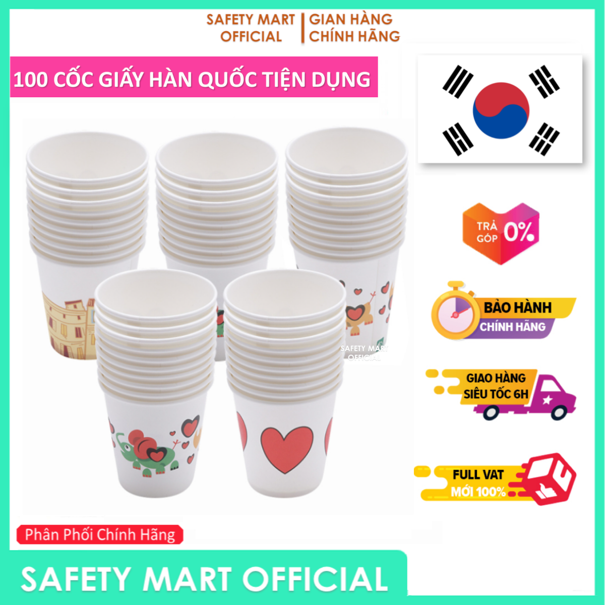 Combo 1000 Cup Korean paper, paper cup 7oz 210ml/5oz 150ml, paper Cup office, convenience, safe environmentally friendly and user-genuine goods safety Mart official