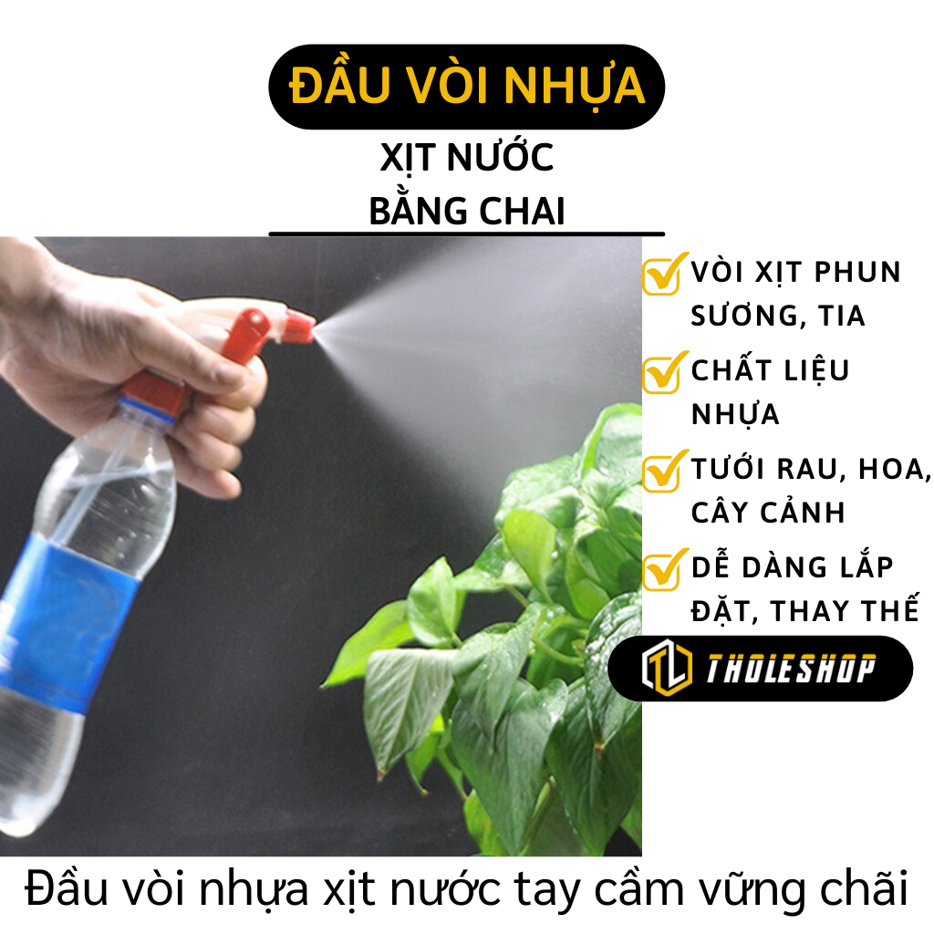 Đầu vòi xịt phun sương- Đầu vòi xịt nước gắn chai tưới cây, xịt khuẩn tiện lợi - Vòi phun tưới lắp chai nhựa