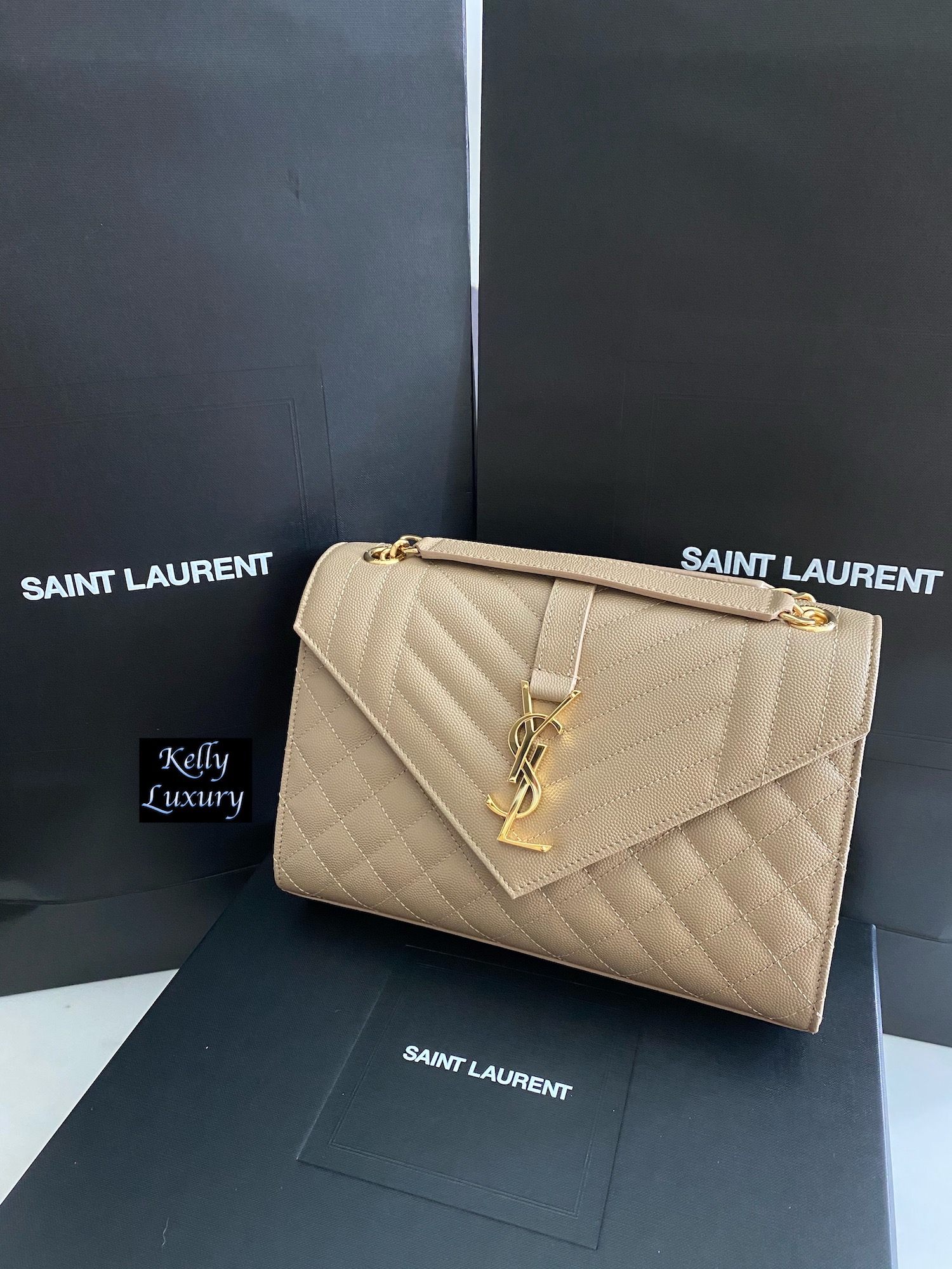 ysl envelope dark beige