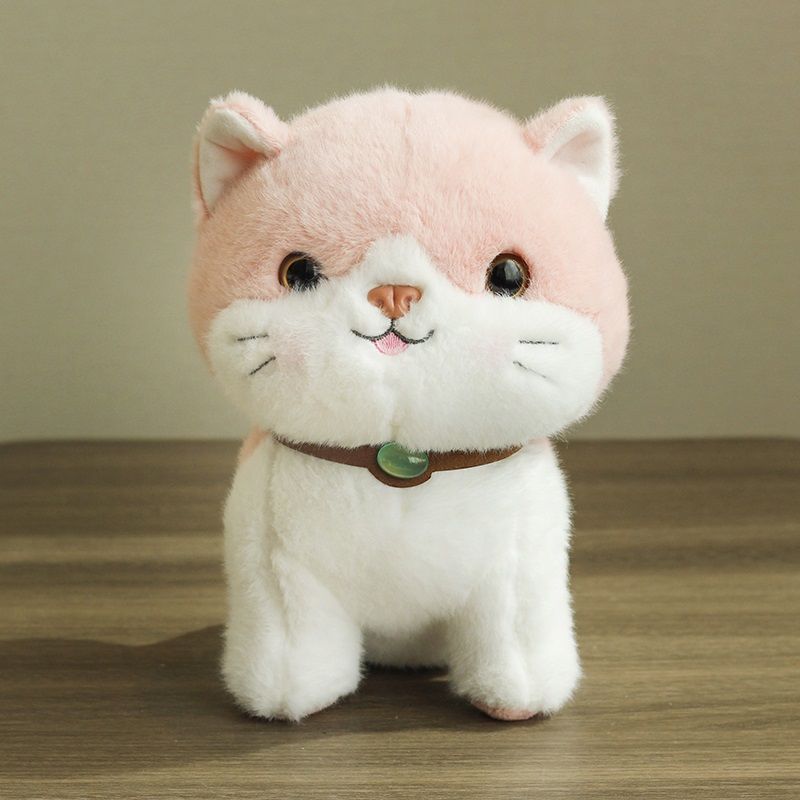 Cute Pink Cat Doll Imitation Cat Plush Toy Can Be Called Little Flower Cat Doll Cloth Doll Pet Toy