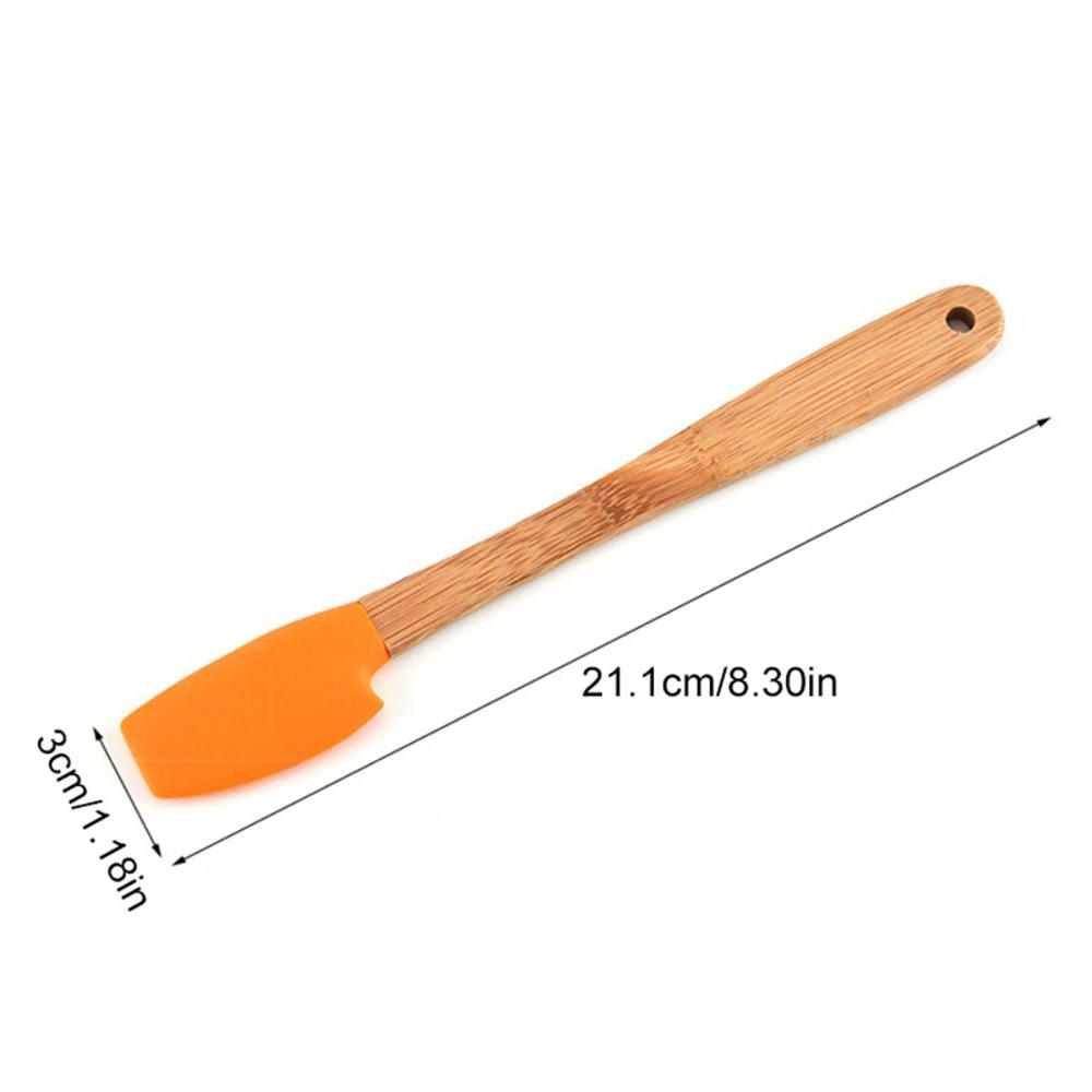 DKVNK Cookie Pastry Wooden Handle Mini Non-stick Silicone Brush Cake Scraper Baking Tools Spatula