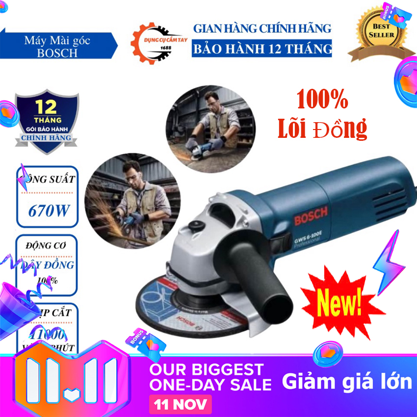 Máy cắt tay lõi 100% đồng nguyên chất model gw 6-100m - hàng chính hãng - tiện lợi dễ sử dụng - máy mài cầm tay gws 6-100 shop fc kun