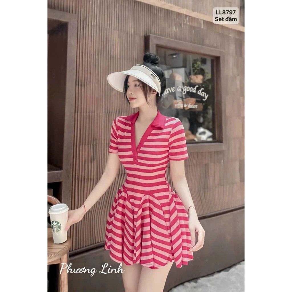 Set đầm kèm luôn quần trong , chất thun gân