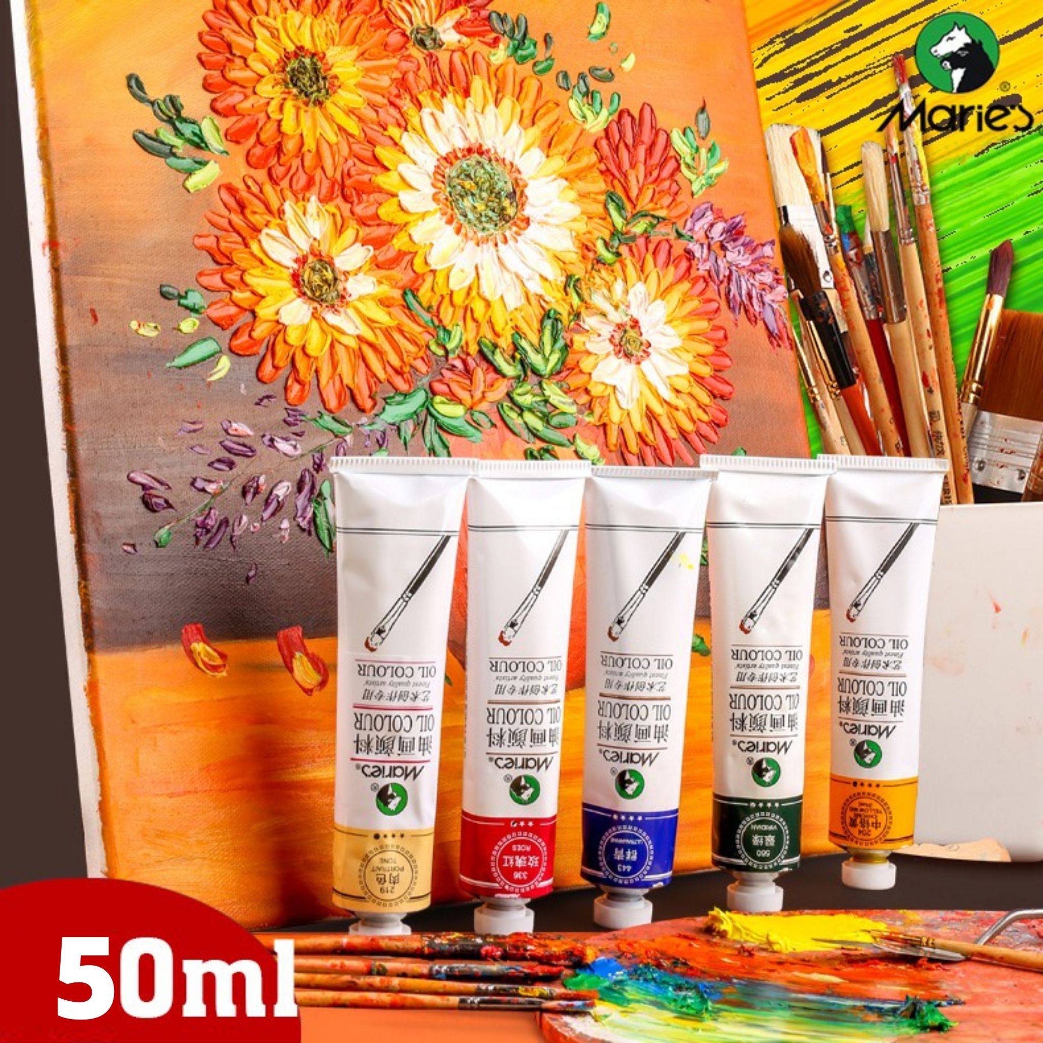 [Space Art Store][Chính hãng] Màu vẽ Sơn dầu Marie's Tuýp lẻ 50ml (31 màu)
