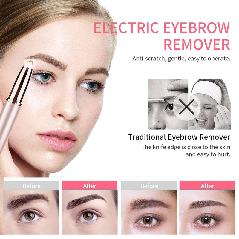 Women Electric Eyebrow Trimmer Security Hair Removal Eye Brow Epilator Mini Shaper Shaver Painless Razor Facial Hair Remover - Nose & Ear Trimmer - AliExpress. 
