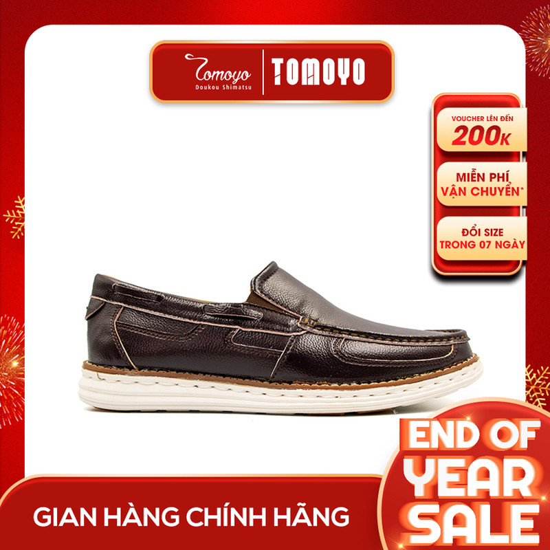 SIÊU SALE 6.6 | Giảm 30% đơn 199k - GIÀY SNEAKER NAM DA BÒ SIÊU NHẸ TOMOYO 02-T