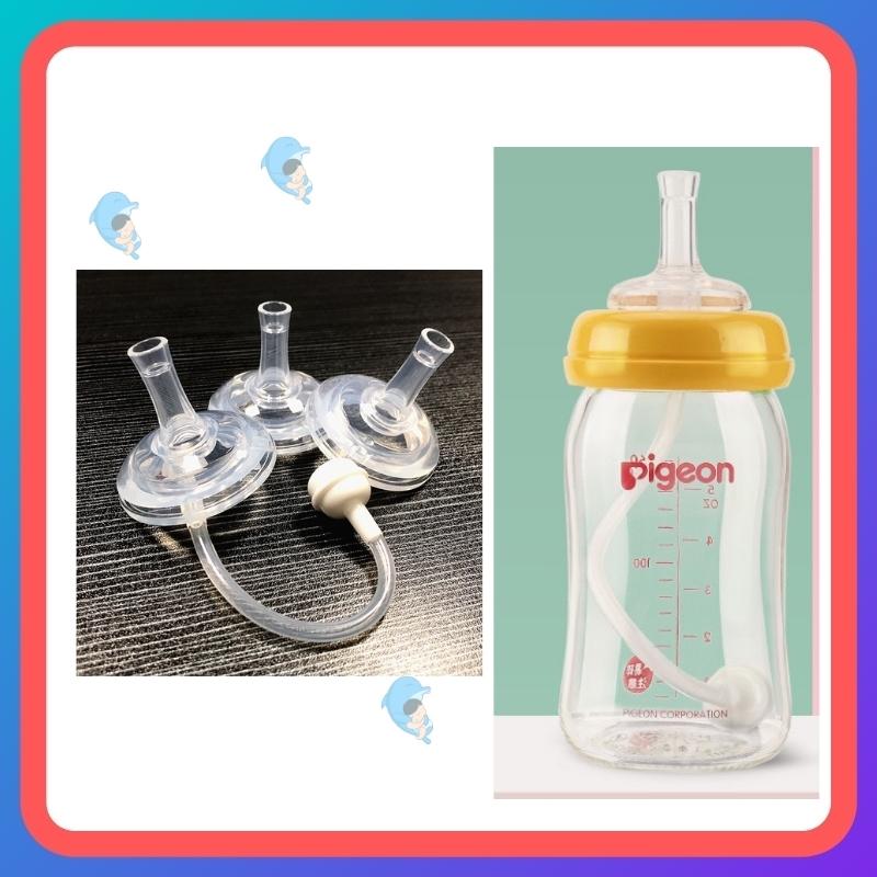 [HCM]Núm Ống Hút Silicon An Toàn Tiện Lợi Cho Bé Tập Hút Thay Thế Núm Ti Thành Bình Uống Nước Dốc Không Chảy Nước