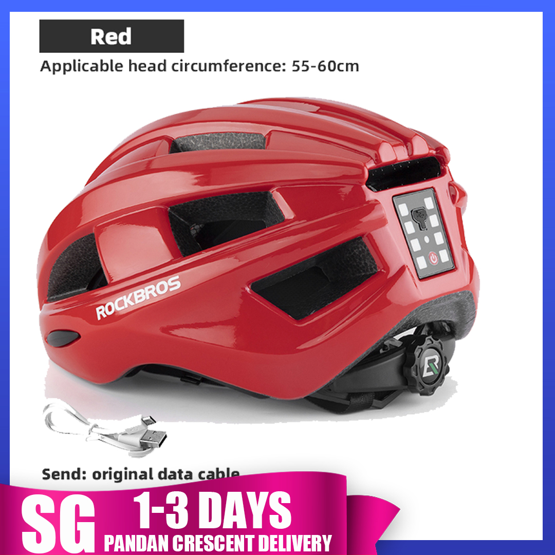 【SG Delivery】ROCKBROS Cycling Helmet Night Safety Helmet With Warning