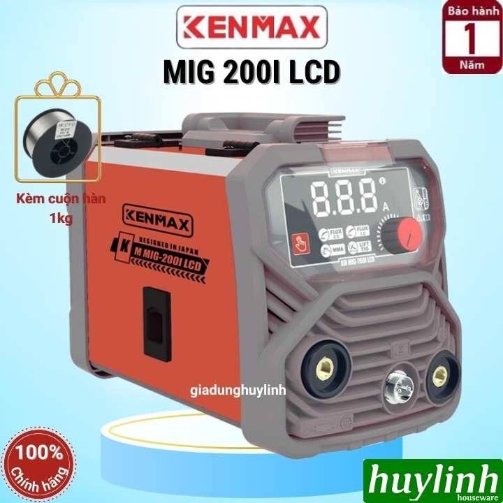Máy hàn 2 chức năng màn hình led kenmax mig-200i lcd - - tặng cuộn hàn 1kg