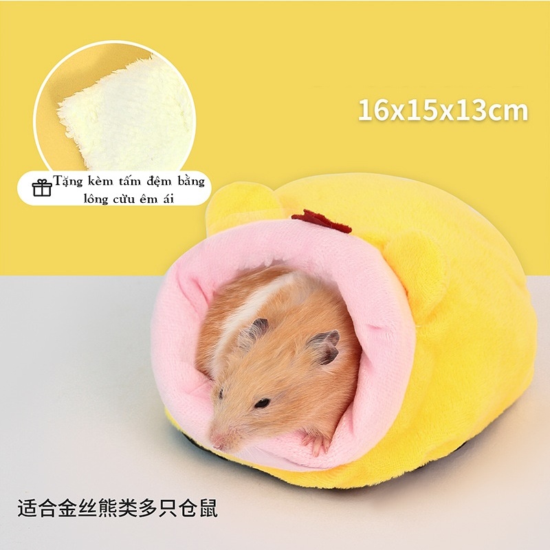 Nhà ngủ bông hình thú dễ thương cho hamster