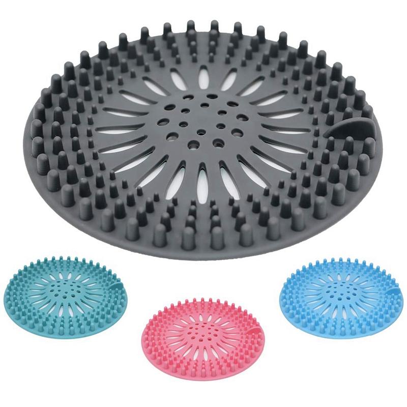 Kitchen Sink Strainer White Drain Protector Large and Small Bathtub Drain Cover Drain Catcher Plastic Sink Strainer Set of 2