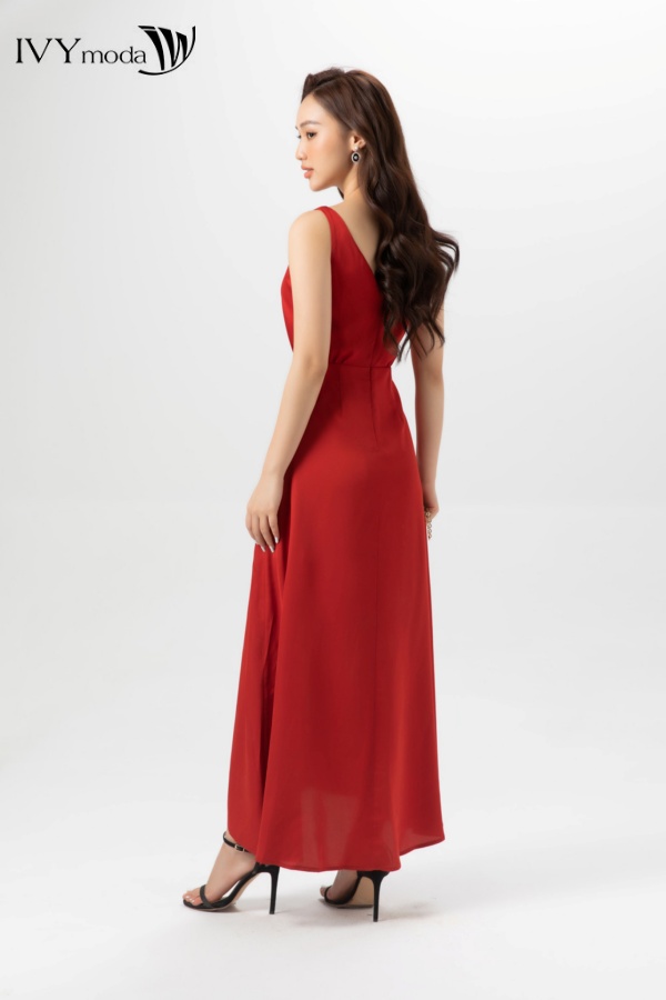 [TỪ 15-19.1|VOUCHER 150K] Đầm lụa cổ tim IVY moda MS 41M6679