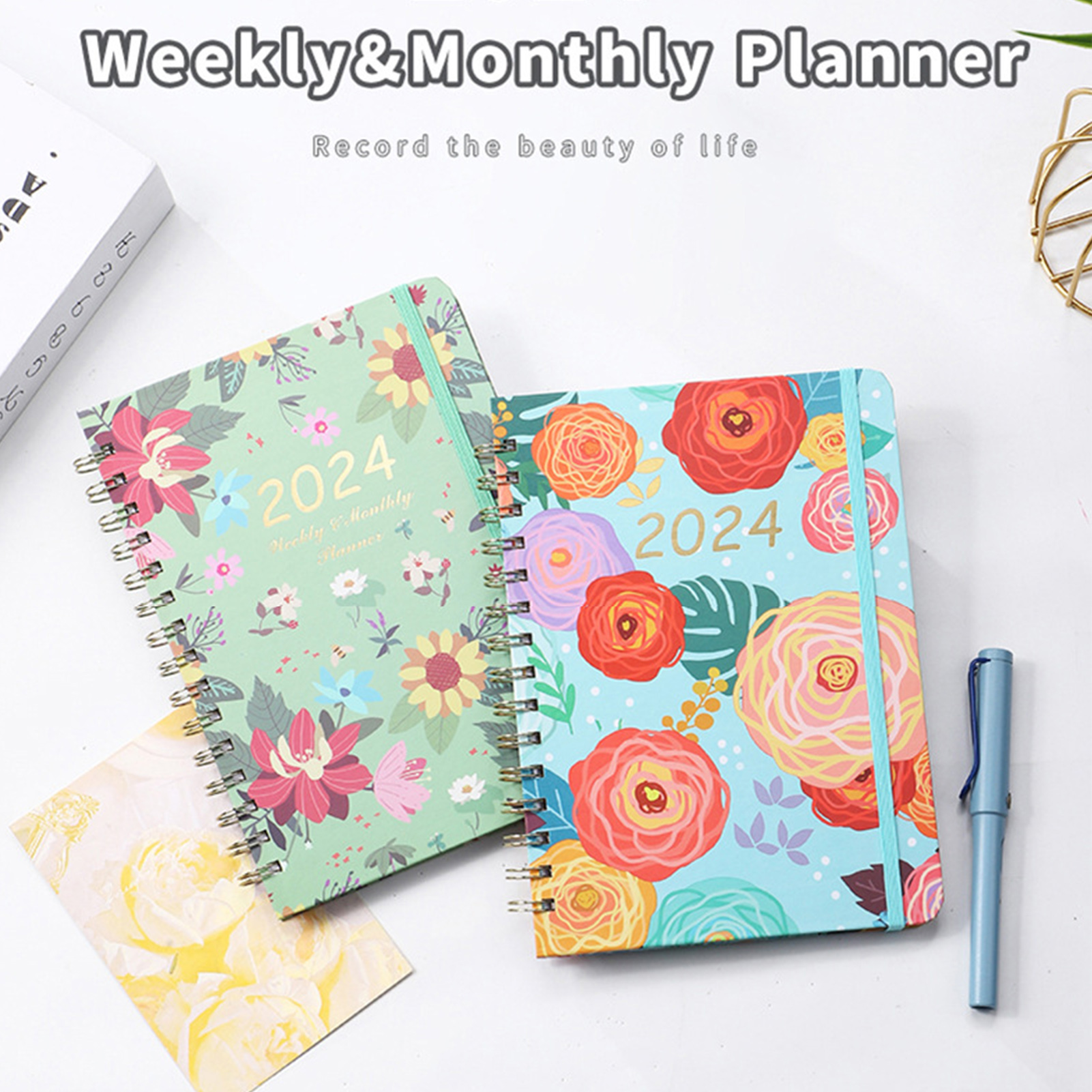Youlianba Excellent Writing Experience Planner Floral Print Monthly Planner 2024 Floral Monthly Planner Perfect for Home and Office Organization less Than