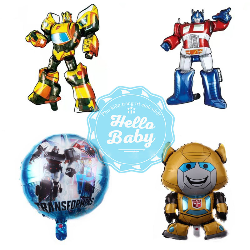 Bóng trang trí sinh nhật chủ đề Robot đại chiến - Người Máy - Transformer + Số Tuổi