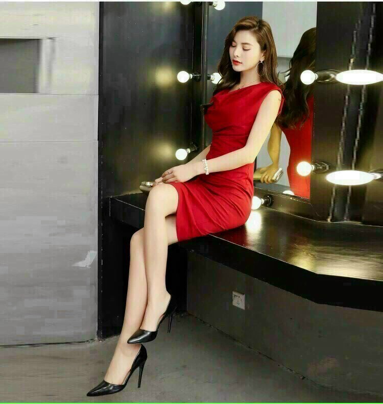 FreeshipMAX [ HCM]  ĐẦM BODY ĐỎ CỔ ĐỔ