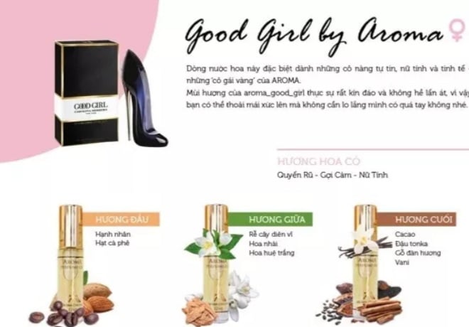 Nước hoa thơm lâu aroma.