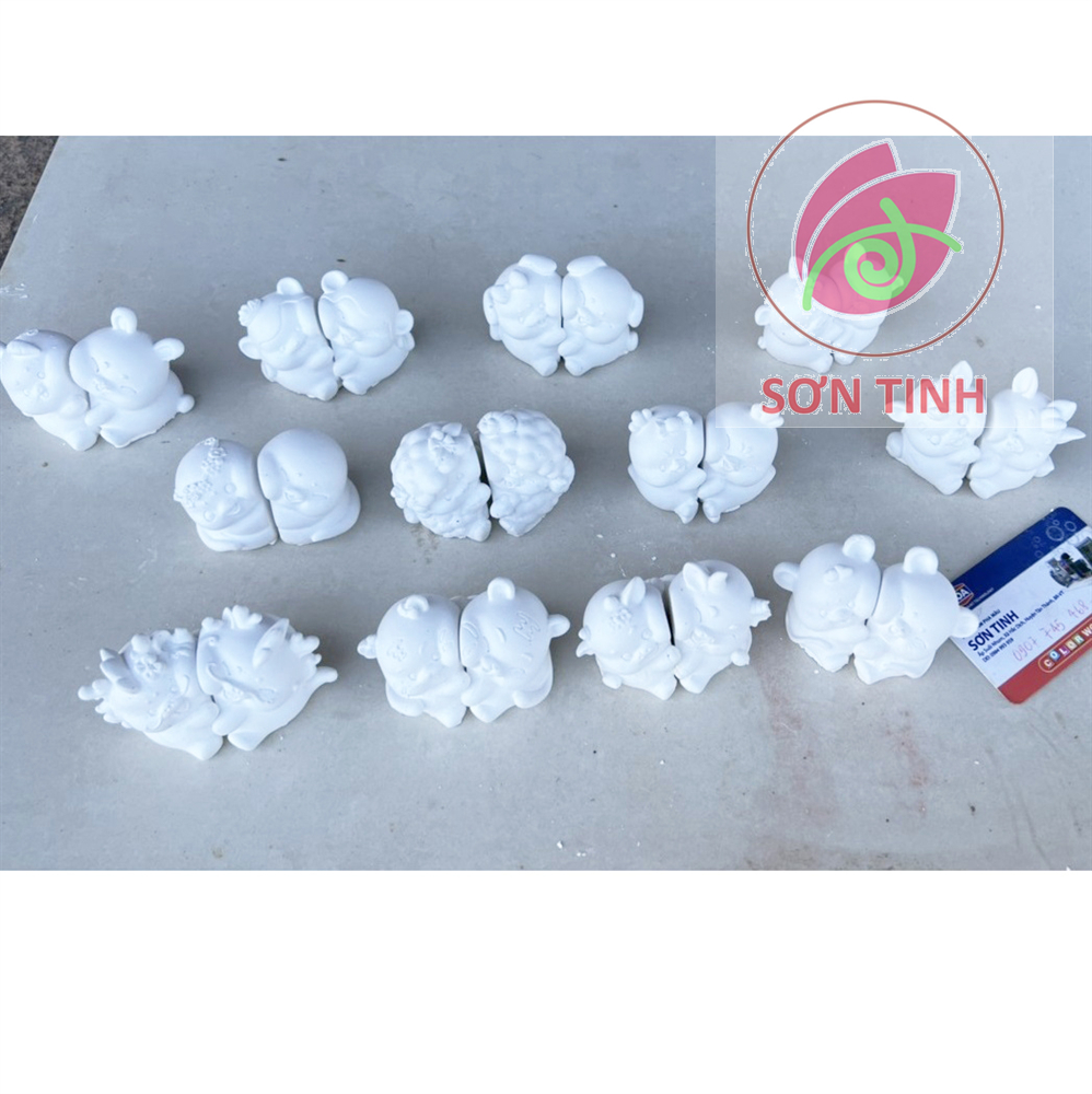 Tô Tượng Thạch Cao Couple, Cặp Đôi 12 Con Giáp Size Mini