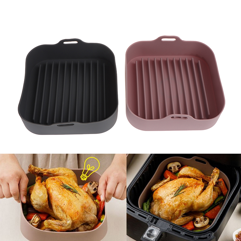 AirFryer Silicone Pot Multifunctional Air Fryers Oven Accessories Bread Fried Ch. 