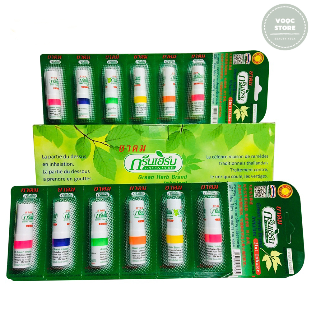 Ống Hít Thông Mũi Green Herb 2 Đầu Thái Lan