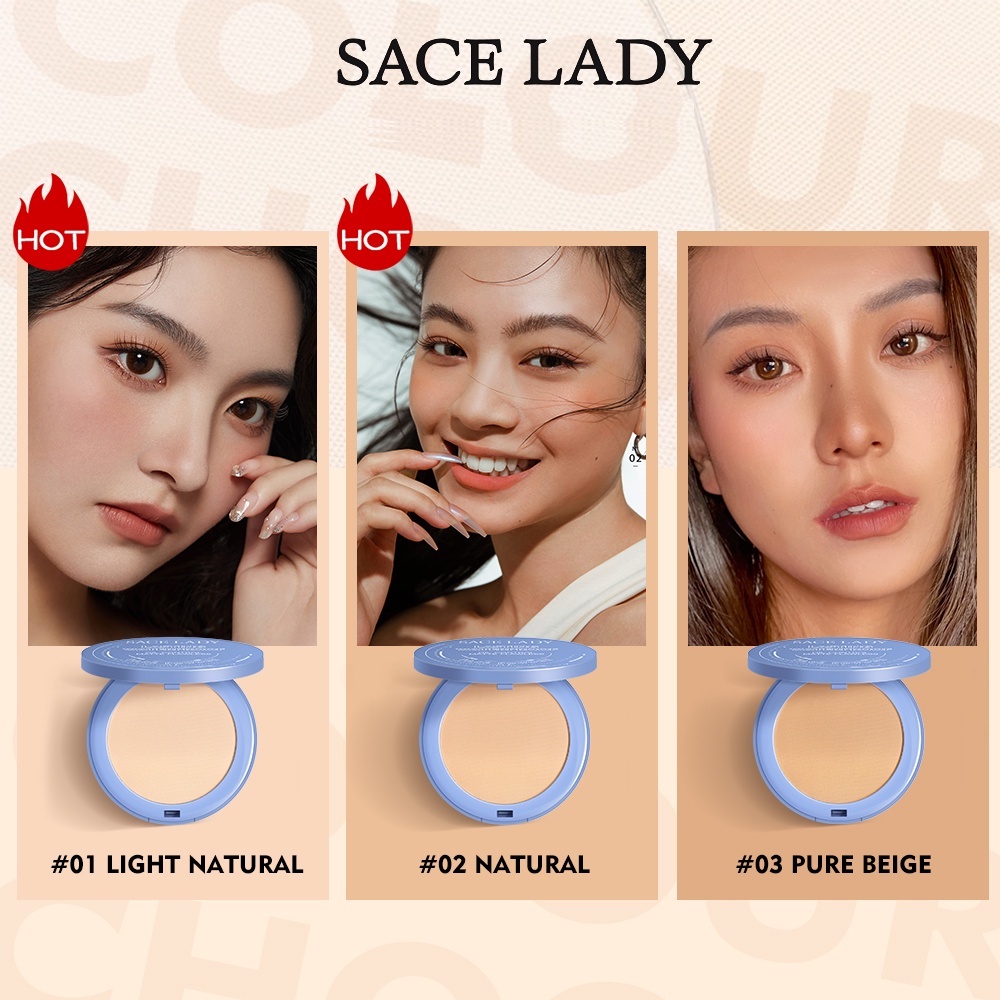 Phấn phủ SACE LADY 10g trang điểm kiềm dầu chống thấm nước
