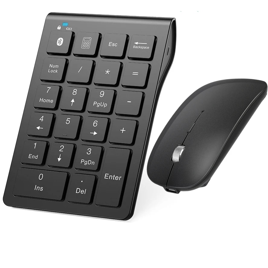 Bluetooth Wireless Number Pads Numeric Keypad 22 Keys Portable Financial Ounting 10 Keys Number Keyboard Extensions