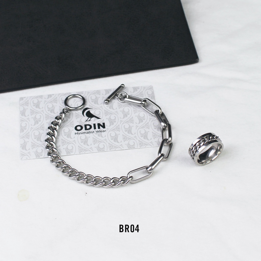 Vòng tay mix chain titanium - khóa ot - odin