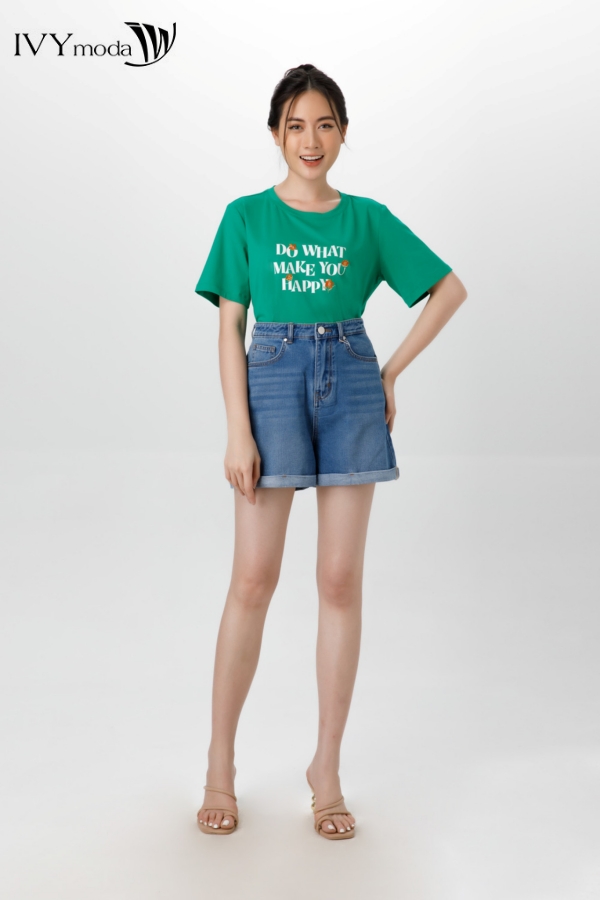 [TỪ 15-19.1|VOUCHER 150K] Quần sooc jean ống gập IVY moda MS 23B8878
