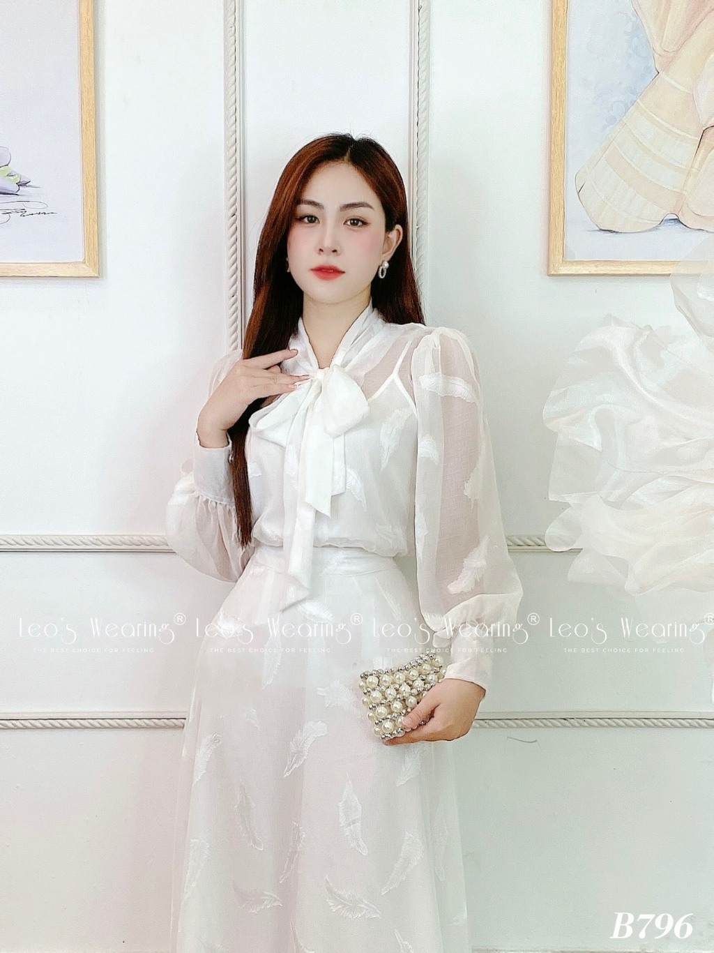 B796 LEOSWEARING set váy 3 món dáng dài