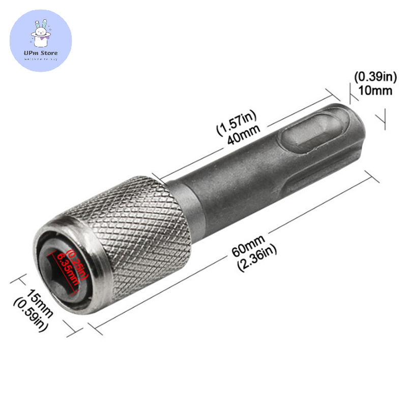 🔥 UPm Bộ chuyển đổi ổ cắm SDS tiện lợi giá đỡ tuốc nơ vít chuôi lục giác 1/4 ''Bộ chuyển đổi mũi khoan cho mũi khoan