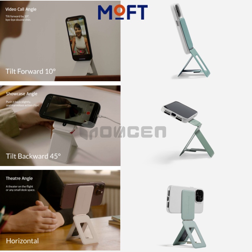 Moft movas™Chụp giá đỡ điện thoại ba chân vô hình, tương thích từ tính, nhiều góc, giá đỡ điện thoại gấp và chân đế chụp ảnh selfie