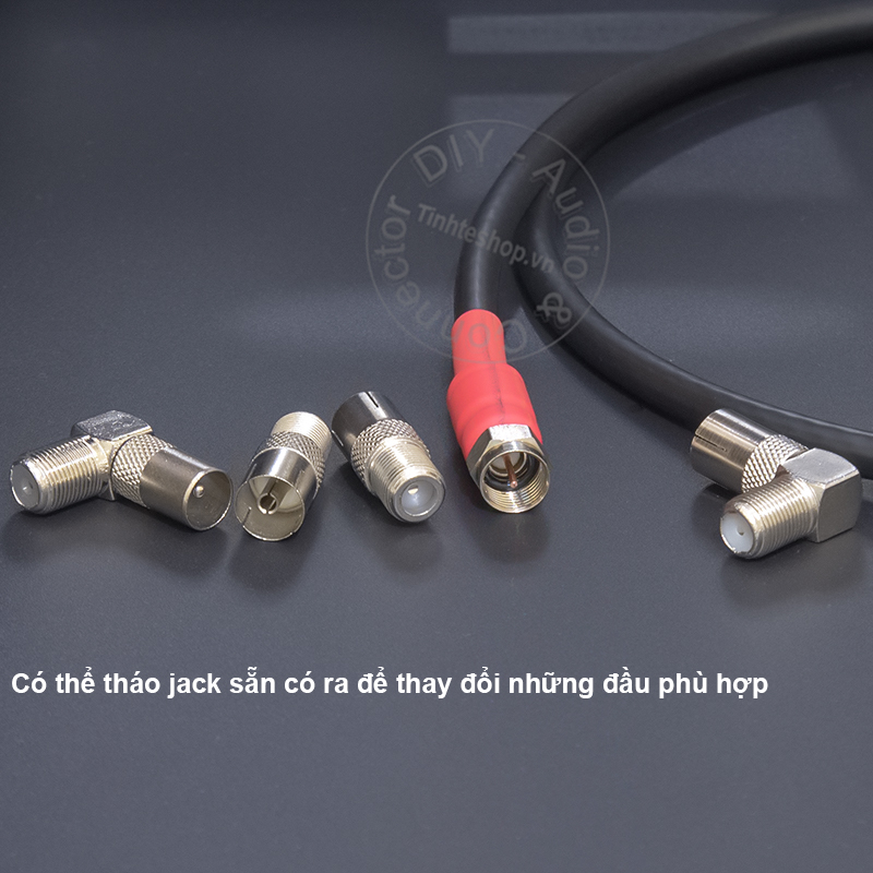 Dây truyền hình cáp anten TV Đầu thu DIY 0.5M đến 10M - Cáp ăng ten TV 1 đầu thẳng 1 đầu bẻ góc