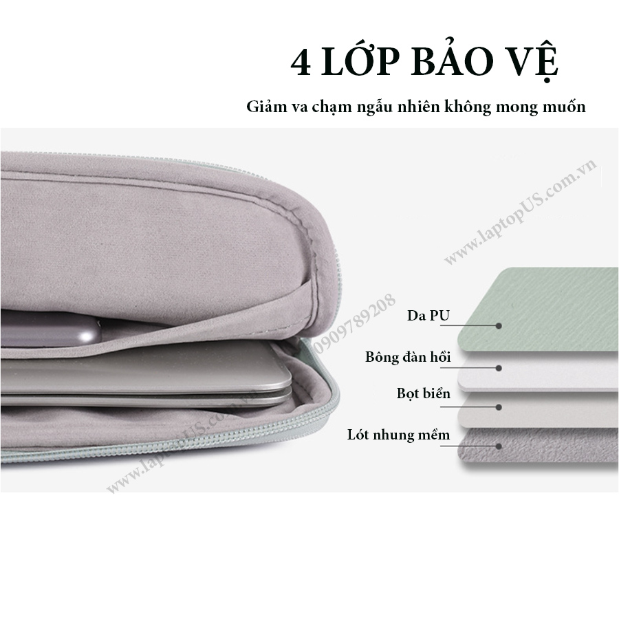Túi Chống Sốc Laptop Macbook Surface Da PU (M14)