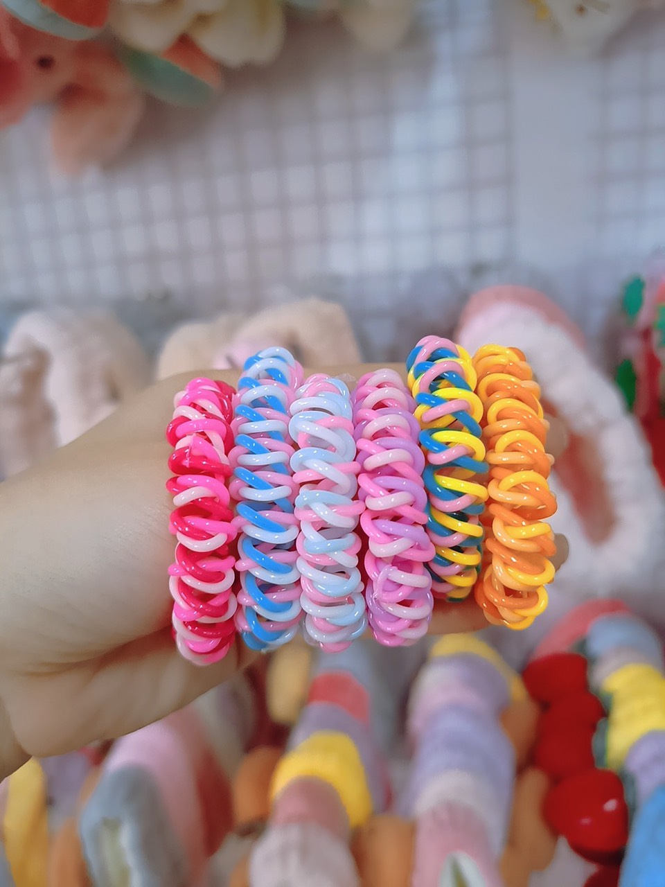 [1cặp/2dây] Dây cột tóc lò xo nhiều màu, Thun cột tóc cho bé, Đồ cột tóc nữ