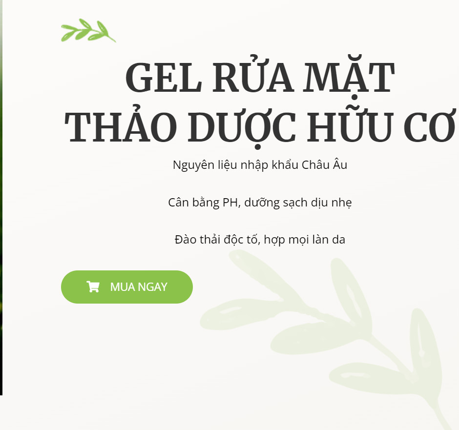 GEL RỬA MẶT – Tinh Chất Hữu Cơ Thảo Dược – 100ml