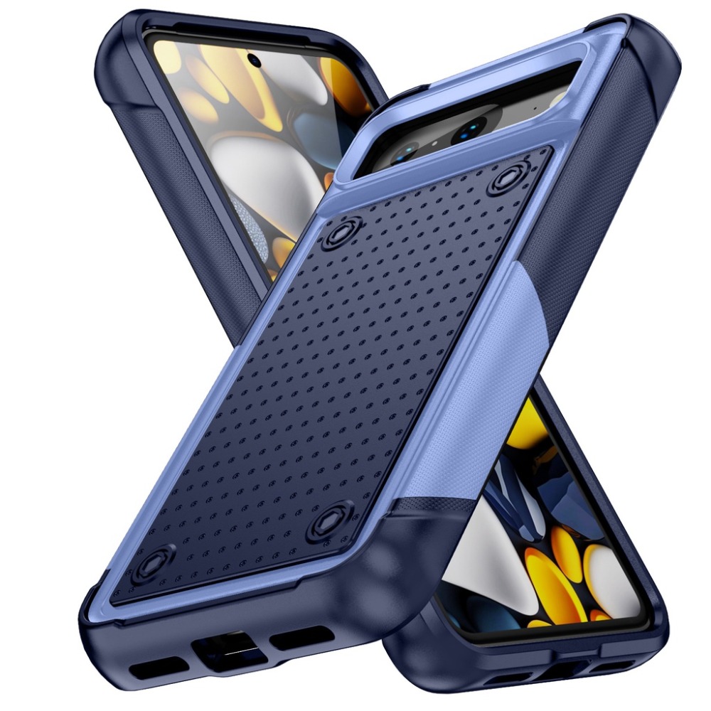 For Google Pixel 7A, Pixel 7, Pixel 7 Pro, Pixel 8, Pixel 8 Pro Case, Dual Layer Hard PC Back&Soft Bumper Resilient Shock Absorb Shockproof Phone Case