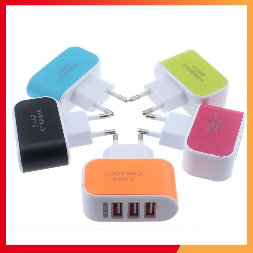 Đầu sạc 3 cổng usb tiện lợi