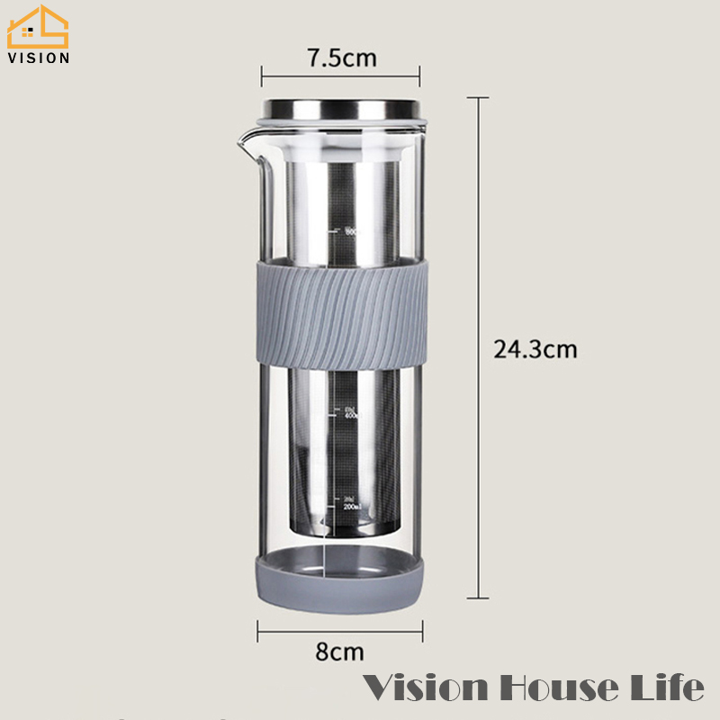 Tầm Nhìn 800Ml Cà Phê thức uống pha lạnh Nồi Được Xây Dựng Trong Lọc Di Động Lạnh Làm nguội Pha Nồi phích điện pha trà Lạnh Bình cà phê Lọc thức uống pha lạnh Nhà Sản Xuất Đồ Dùng Uống