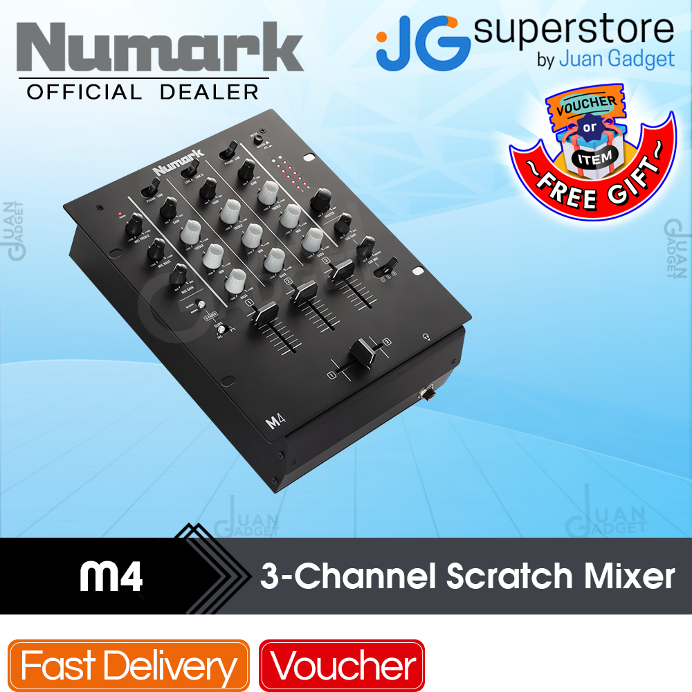 Numark M4 3Channel Scratch Mixer with 3Band Equalizer, Microphone Input and Crossfader JG